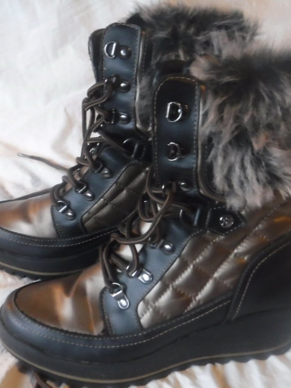Guess Womens Leland mid Calf Boot Pewter Size 8 M Winter Boot